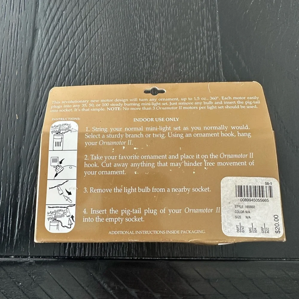 Vintage Ornamotor II Rotating Ornament Motor Roman Lights 3 Pc Set Christmas NOS - Picture 3 of 3